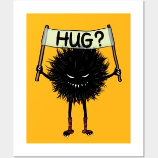 Monster Hug Cute Evil Character Posters and Art